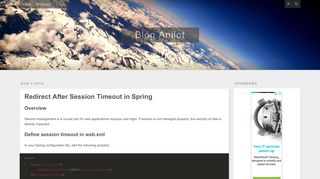 Redirect After Session Timeout in Spring - Blog - Site.Anilot