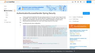 AuthenticationSuccessHandler Spring Security - Stack Overflow
