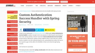 Custom Authentication Success Handler with Spring Security - jCombat