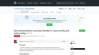 Set authentication success handler in Java config and auto-config ...