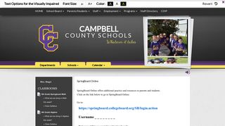 SpringBoard Online - Campbell County Schools
