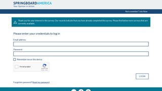 Please enter your credentials to log in - Springboard America : Login