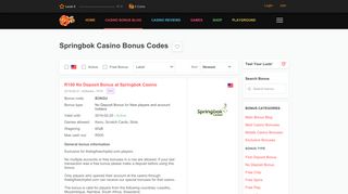 Springbok Casino Bonus Codes - thebigfreechiplist
