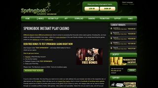 Springbok Instant Play Casino - test it with a R250 free bonus