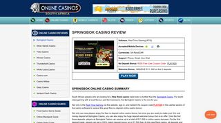 New Rand Casino | Springbok Online Casino | R300 Free Bonus
