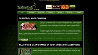 Springbok Casino Mobile – Mobile phone & Tablet Gaming