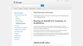 Institutional customers - Springer