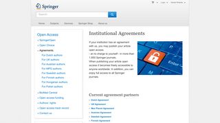Institutional Agreements - Springer