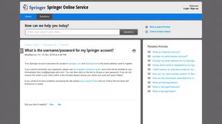 What is the username/password for my Springer account? : Springer ...