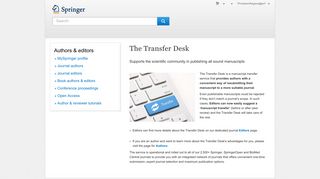 Transfer Desk Home - Springer