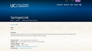 SpringerLink | UCSB Library