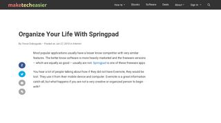 Organize Your Life With Springpad - Make Tech Easier