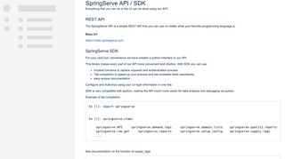 SpringServe API / SDK - Spring Serve Documentation - SpringServe