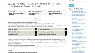 Springstone Patient Financing Credit Card Bill Pay, Online Login ...