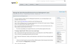 Manage My Sprint Business/Enhanced Account Management users