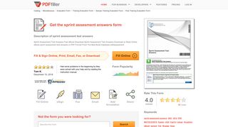 Sprint Assesment Answers - Fill Online, Printable, Fillable, Blank ...