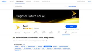 Questions and Answers about Sprint Hiring Process | Indeed.com