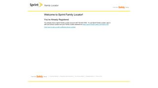Sprint Family Locator : Already Registered
