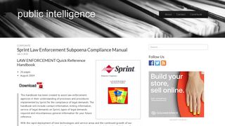 Sprint Law Enforcement Subpoena Compliance Manual | Public ...
