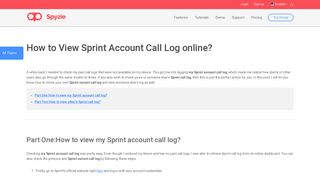 How to View Sprint Account Call Log online - Spyzie
