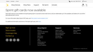 Sprint gift cards | Sprint Support