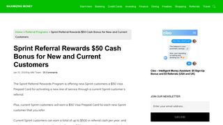 Sprint Referral Rewards $50 Cash Bonus for New and Current ...