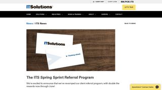ITS Referral Spring Sprint - IT Solutions