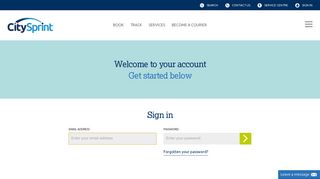 Sign-In To Your Account | CitySprint