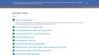Sprintax.com | Frequently Asked Questions