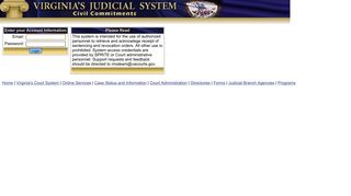 Sprite: User Login - Virginia's Judicial System