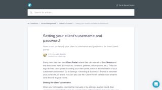 Setting your client's username and password | Sprout Studio Help ...