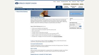 Spruce Credit Union - About Online Banking