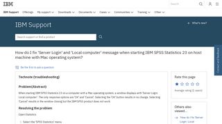 IBM How do I fix 'Server Login' and 'Local computer' message when ...