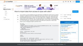 How to import data from access to spss with odbc? - Stack Overflow