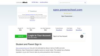 Spsv.powerschool.com website. Student and Parent Sign In.