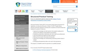 Structured Practical Training - Ontario College of Pharmacists