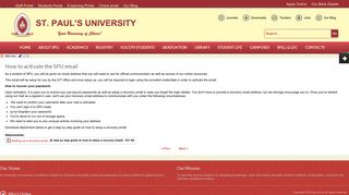 How to activate the SPU email - St. Paul's University