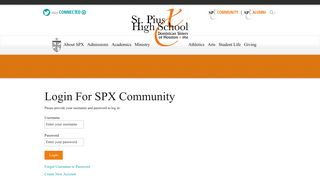 Login for SPX Community - St. Pius X High School