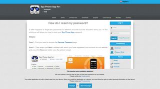 How do I reset my password? - Spy Phone App