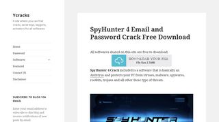 SpyHunter 4 Email and Password Crack Free Download - Ycracks
