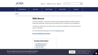 SQA Secure Website