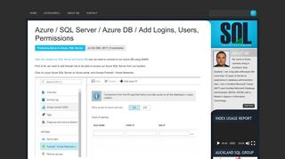 Azure / SQL Server / Azure DB / Add Logins, Users, Permissions | SQL ...