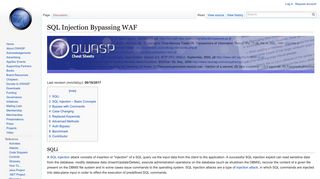 SQL Injection Bypassing WAF - OWASP