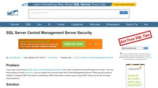 SQL Server Central Management Server Security