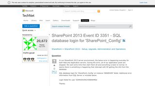 SharePoint 2013 Event ID 3351 - SQL database login for ...