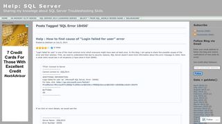 SQL Error 18456 « Help: SQL Server