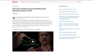 How does Facebook protect itself from SQL injection attacks so ...