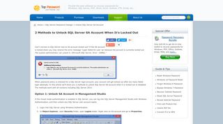 2 Methods to Unlock SQL Server SA Account When It's Locked Out