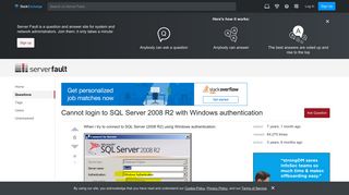 Cannot login to SQL Server 2008 R2 with Windows authentication ...