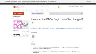 How can the DBO's 'login name' be changed? - Microsoft